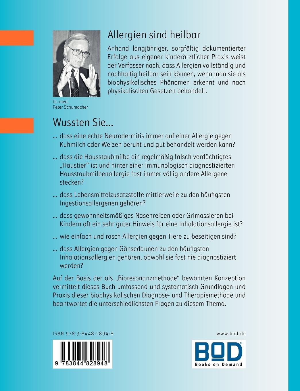 Rückseitencover Biophysikalische Diagnose und Therapie der Allergien