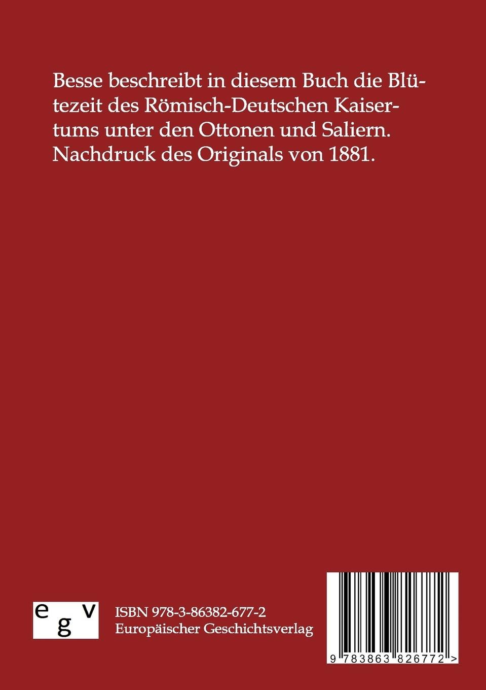 Rückseitencover Geschichte der Deutschen bis zur höchsten Machtentfaltung des Römisch-Deutschen Kaisertums unter Heinrich III.