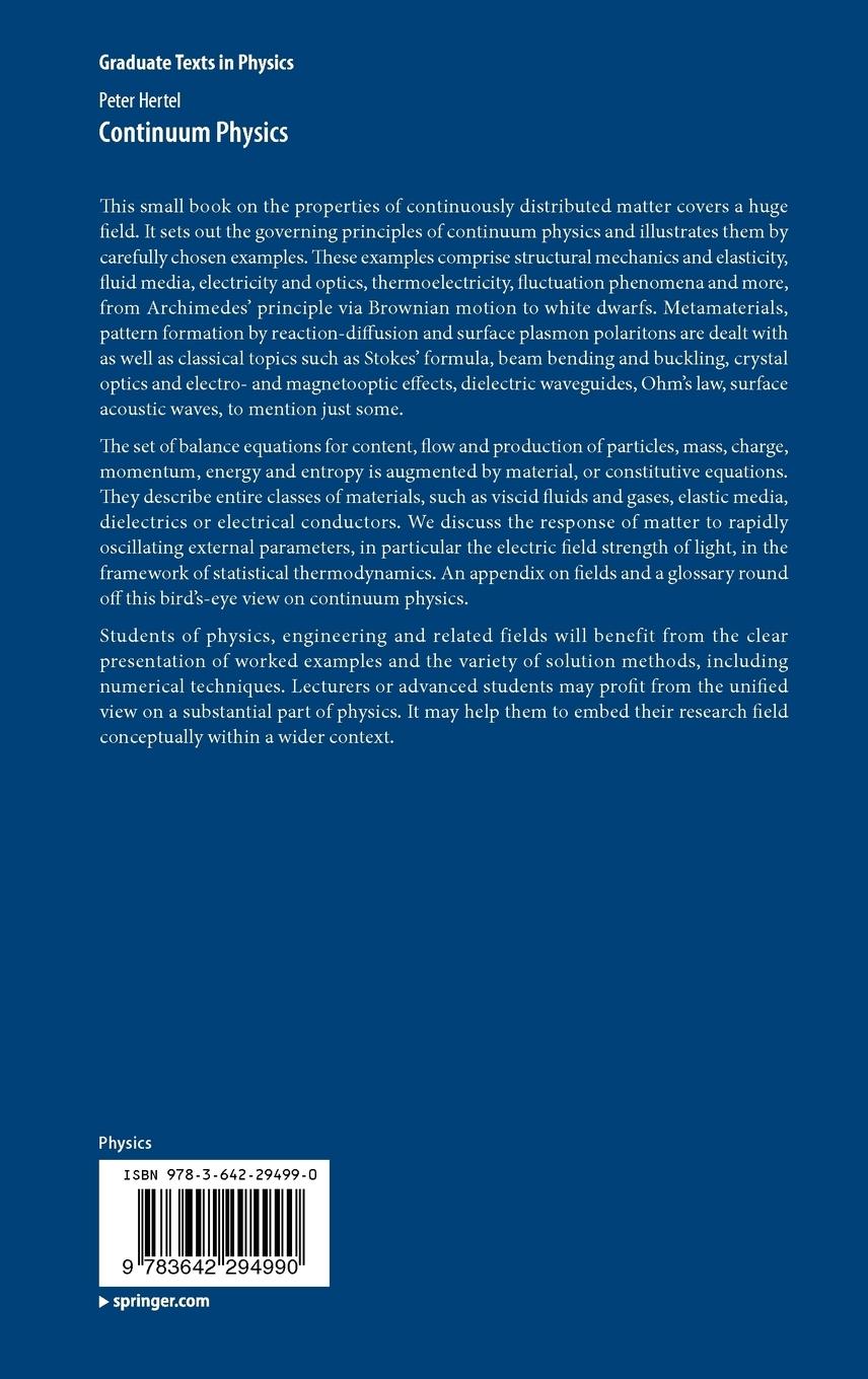 Rückseitencover Continuum Physics