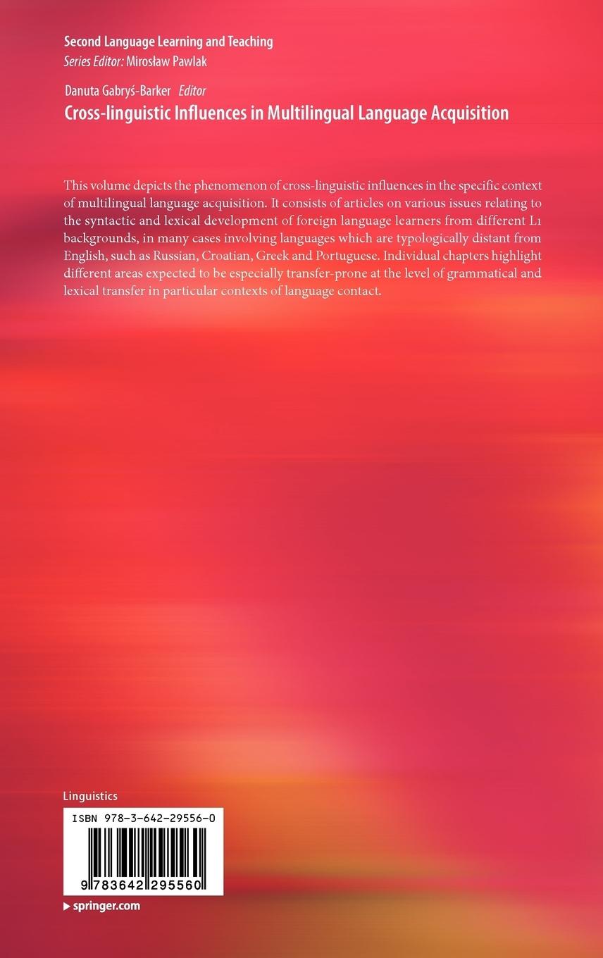 Rückseitencover Cross-linguistic Influences in Multilingual Language Acquisition