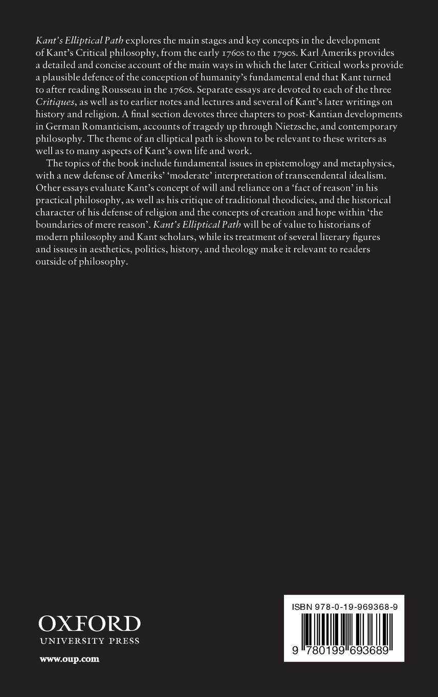 Rückseitencover Kant's Elliptical Path