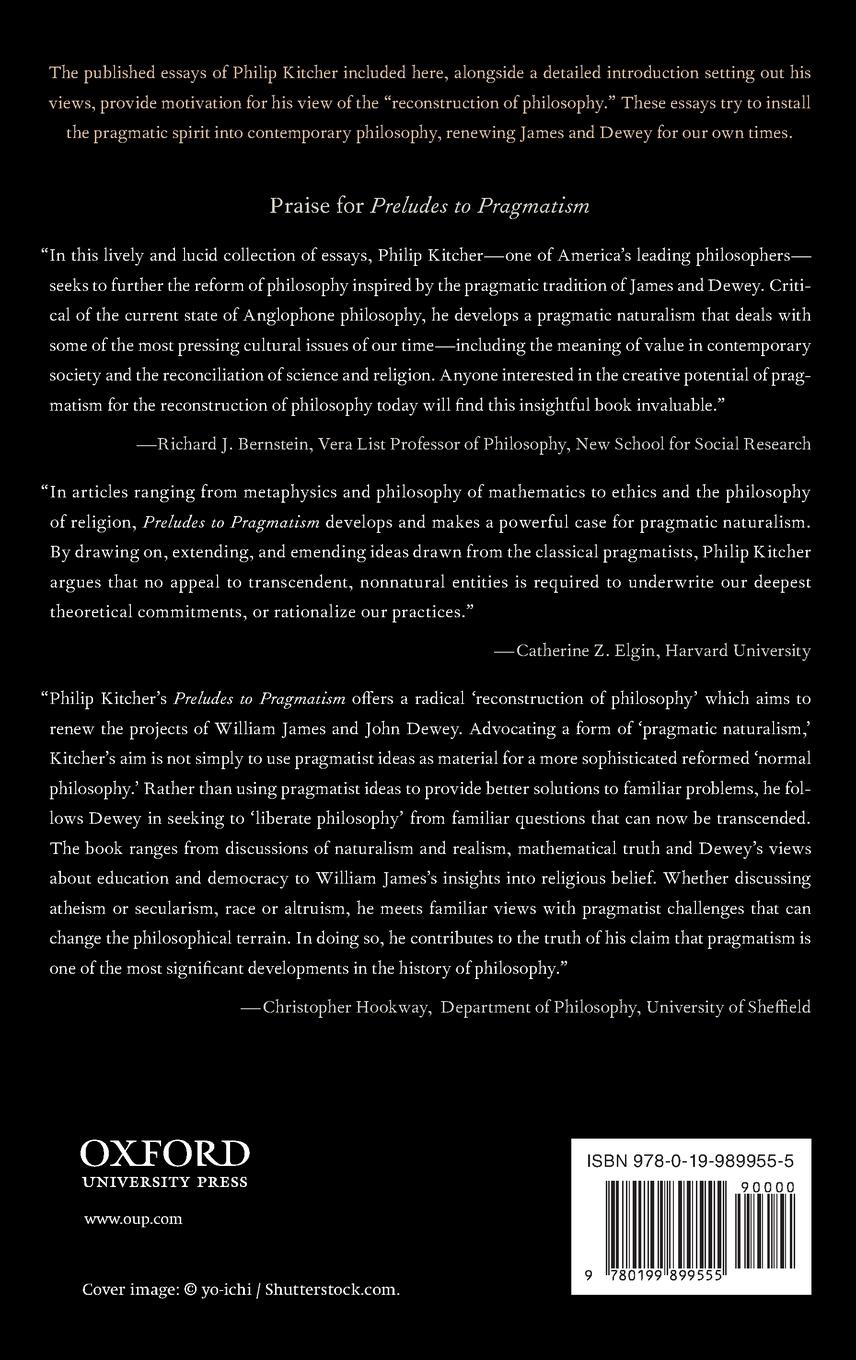 Rückseitencover Preludes to Pragmatism