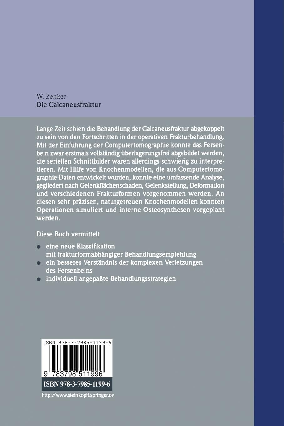 Rückseitencover Die Calcaneusfraktur