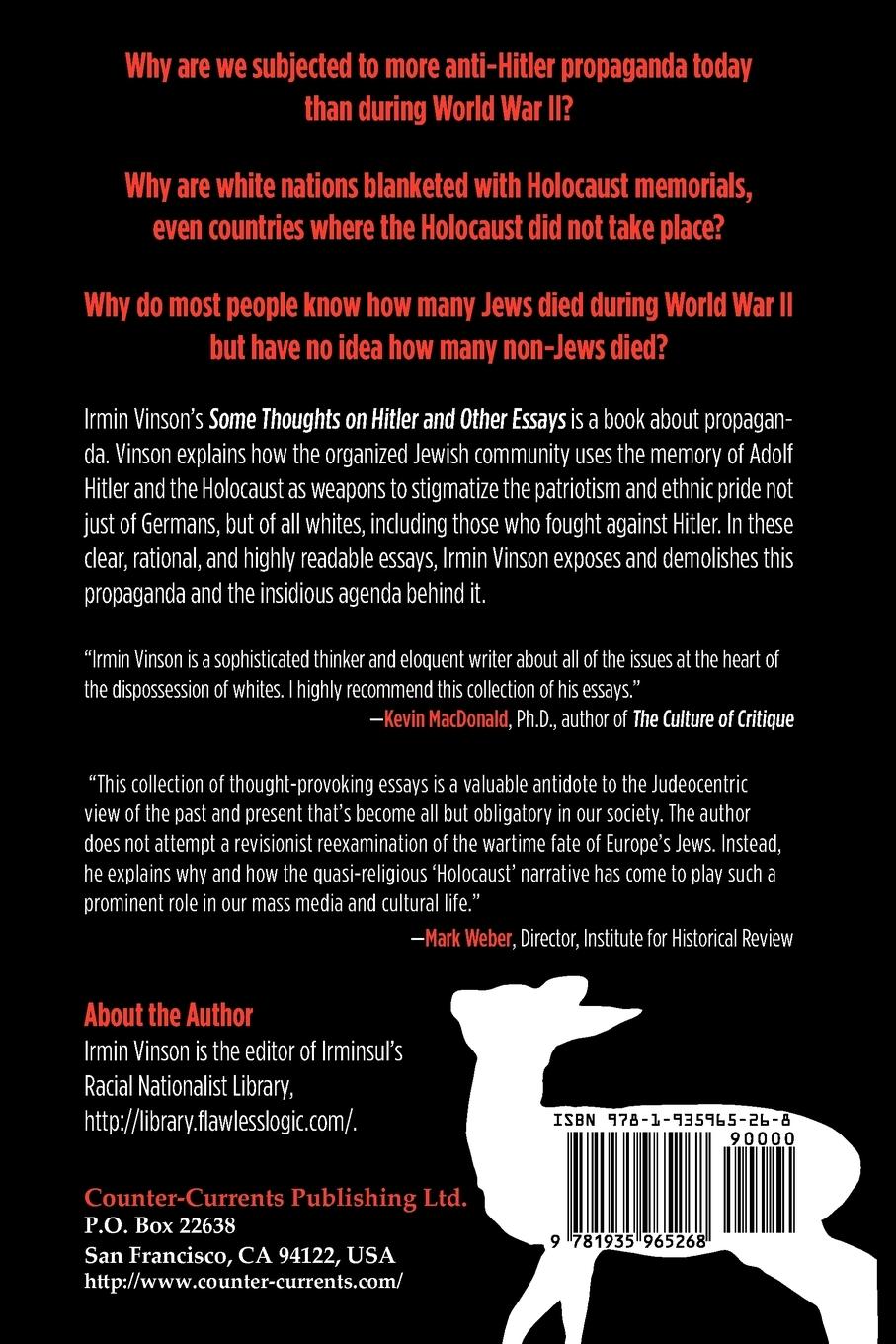 Rückseitencover Some Thoughts on Hitler and Other Essays