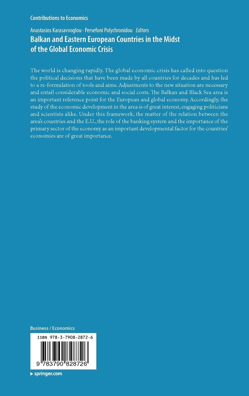 Rückseitencover Balkan and Eastern European Countries in the Midst of the Global Economic Crisis