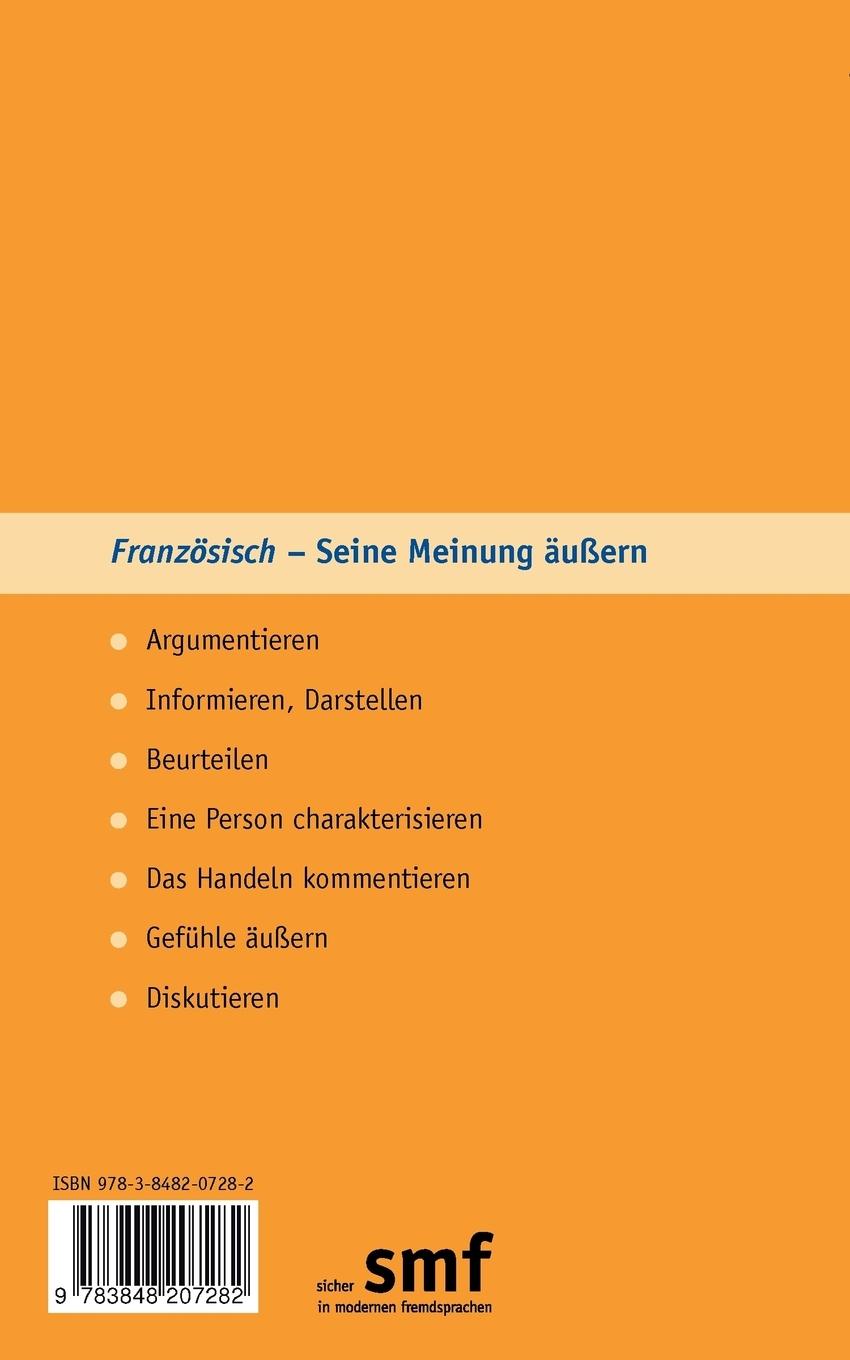 Rückseitencover Französisch - seine Meinung äußern