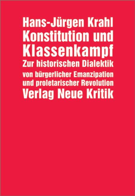 Vorderes Coverbild Konstitution und Klassenkampf