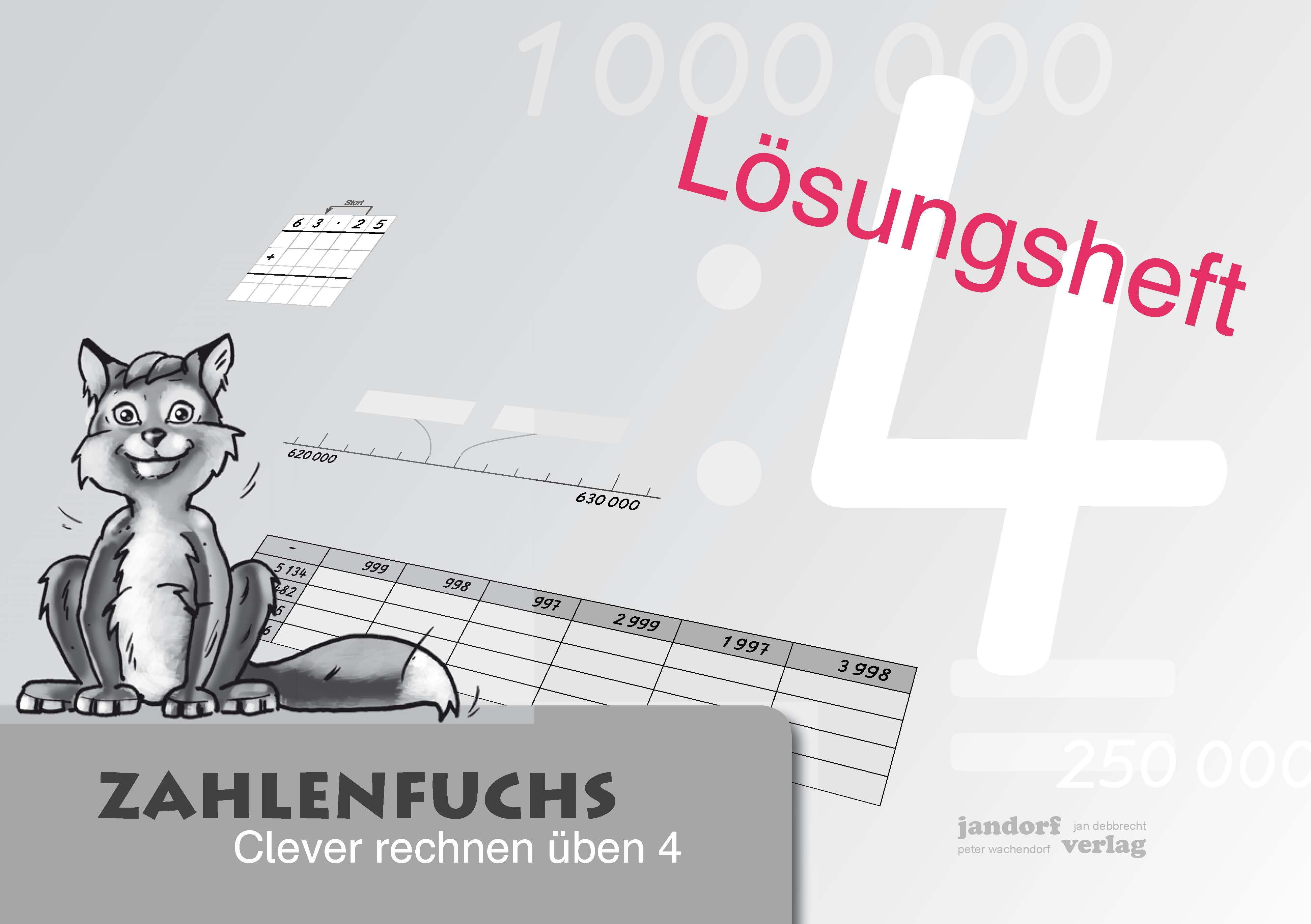 Vorderes Coverbild Zahlenfuchs 4 (Lösungsheft)