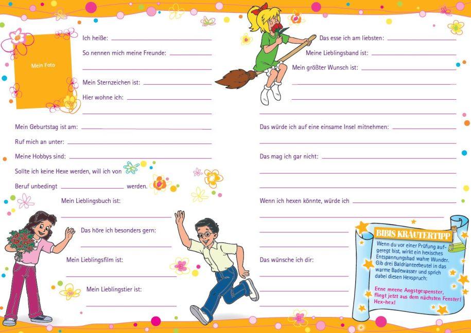 Beispielinhalt (Bild) Bibi Blocksberg Freundebuch