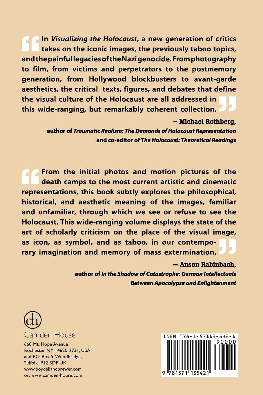 Rückseitencover Visualizing the Holocaust