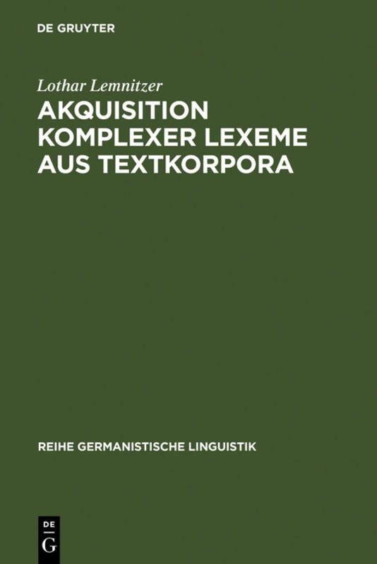 Vorderes Coverbild Akquisition komplexer Lexeme aus Textkorpora