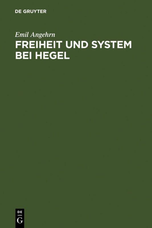 Vorderes Coverbild Freiheit und System bei Hegel