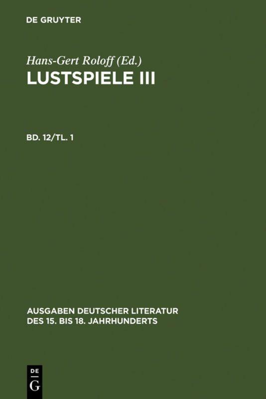 Vorderes Coverbild Lustspiele III. Erster Teil