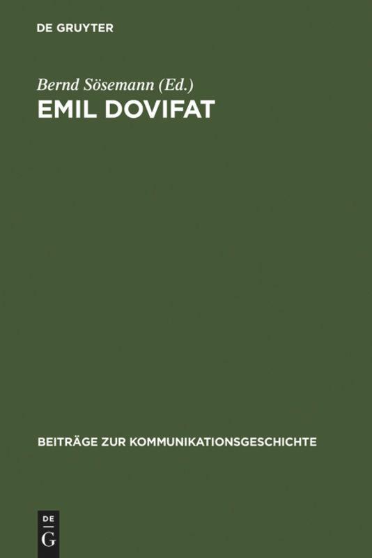 Vorderes Coverbild Emil Dovifat