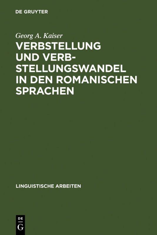 Vorderes Coverbild Verbstellung und Verbstellungswandel in den romanischen Sprachen