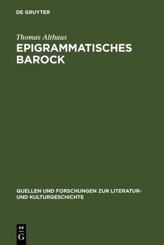 Vorderes Coverbild Epigrammatisches Barock