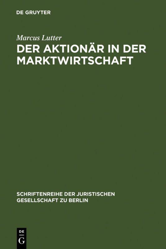 Vorderes Coverbild Der Aktionär in der Marktwirtschaft