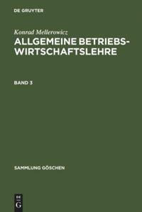 Vorderes Coverbild Konrad Mellerowicz: Allgemeine Betriebswirtschaftslehre. Band 3