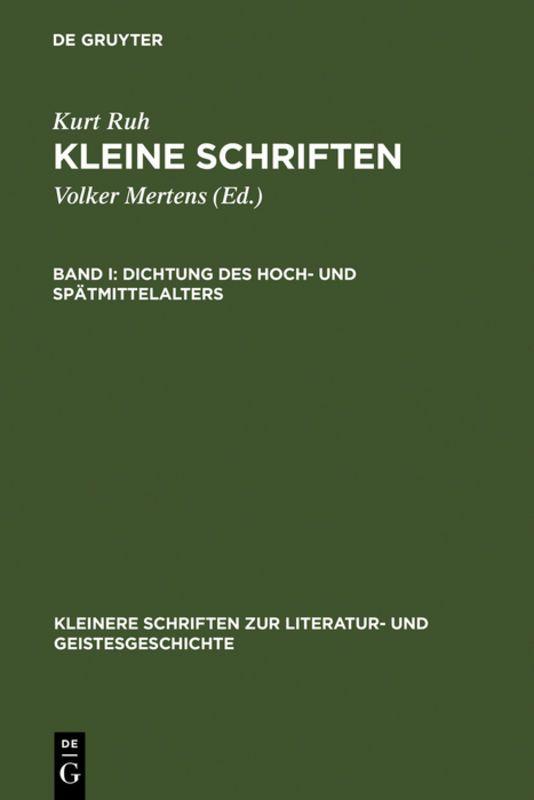 Vorderes Coverbild Dichtung des Hoch- und Spätmittelalters