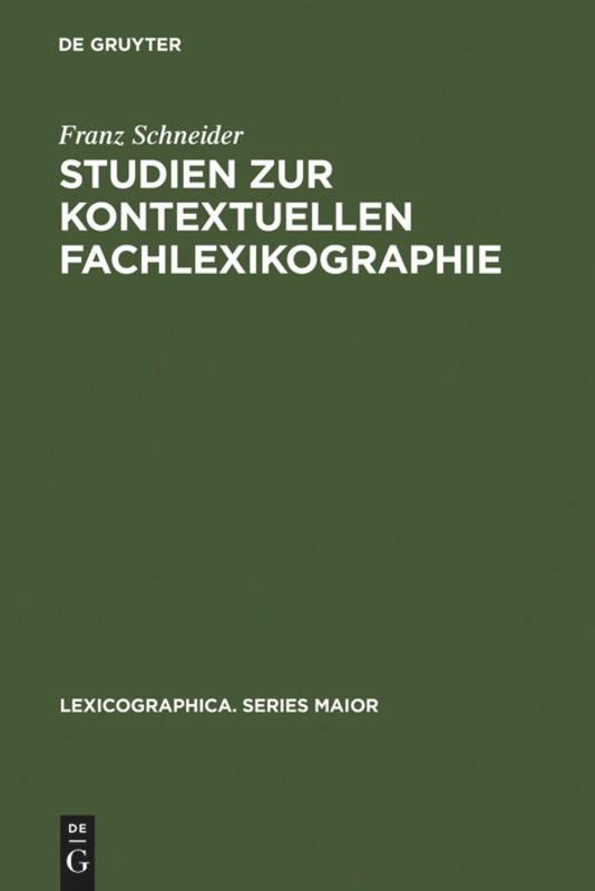 Vorderes Coverbild Studien zur kontextuellen Fachlexikographie