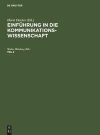 Vorderes Coverbild Einführung in die Kommunikationswissenschaft. Teil 2