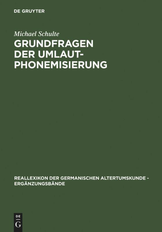 Vorderes Coverbild Grundfragen der Umlautphonemisierung