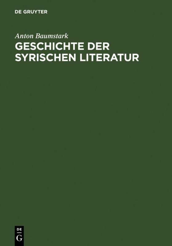 Vorderes Coverbild Geschichte der syrischen Literatur