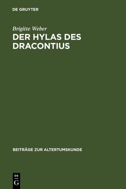 Vorderes Coverbild Der Hylas des Dracontius