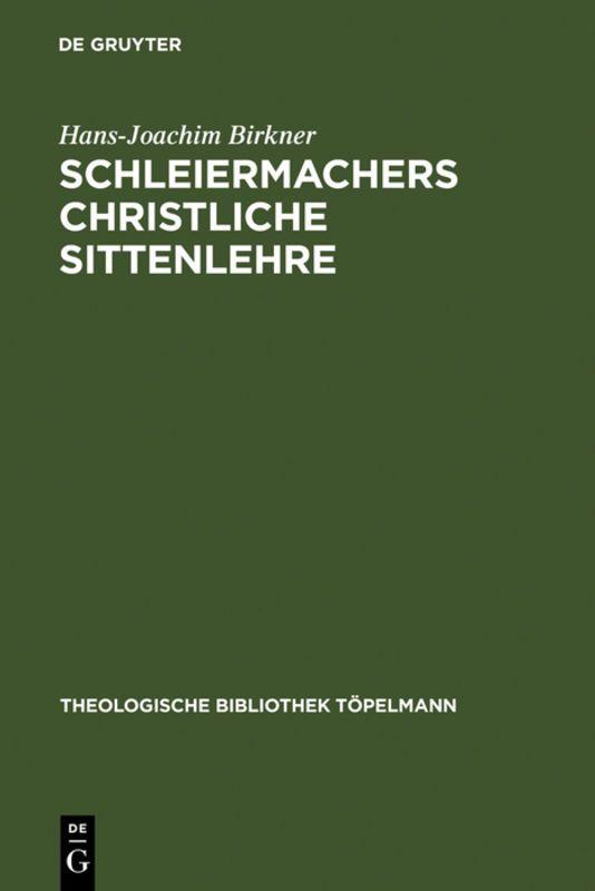 Vorderes Coverbild Schleiermachers Christliche Sittenlehre