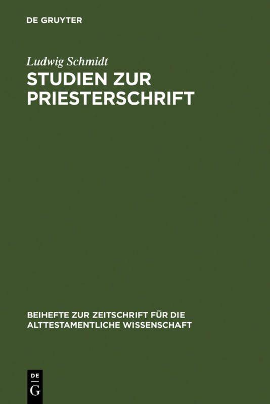 Vorderes Coverbild Studien zur Priesterschrift