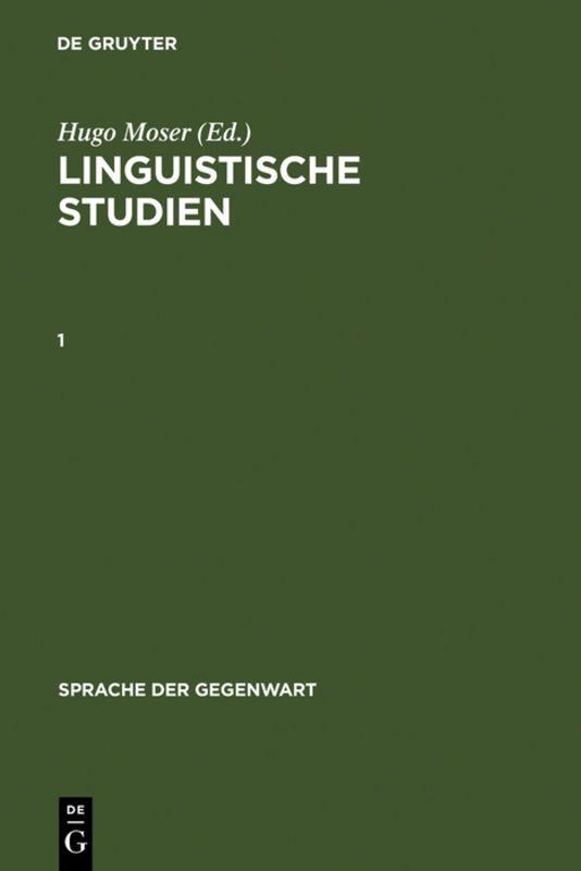 Vorderes Coverbild Linguistische Studien. 1