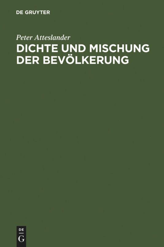 Vorderes Coverbild Dichte und Mischung der Bevölkerung