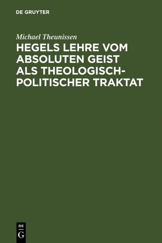 Vorderes Coverbild Hegels Lehre vom absoluten Geist als theologisch-politischer Traktat