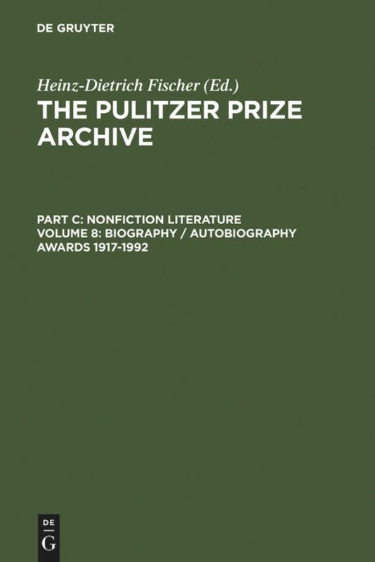 Vorderes Coverbild Biography / Autobiography Awards 1917-1992
