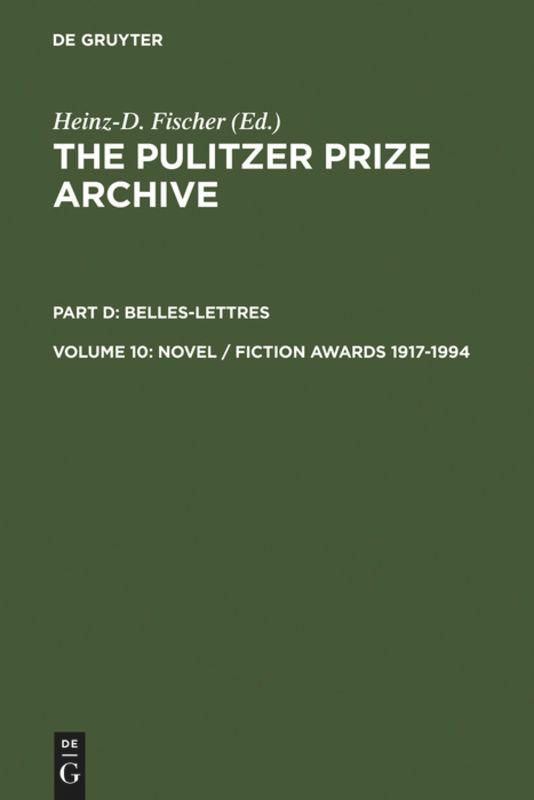 Vorderes Coverbild Novel / Fiction Awards 1917-1994