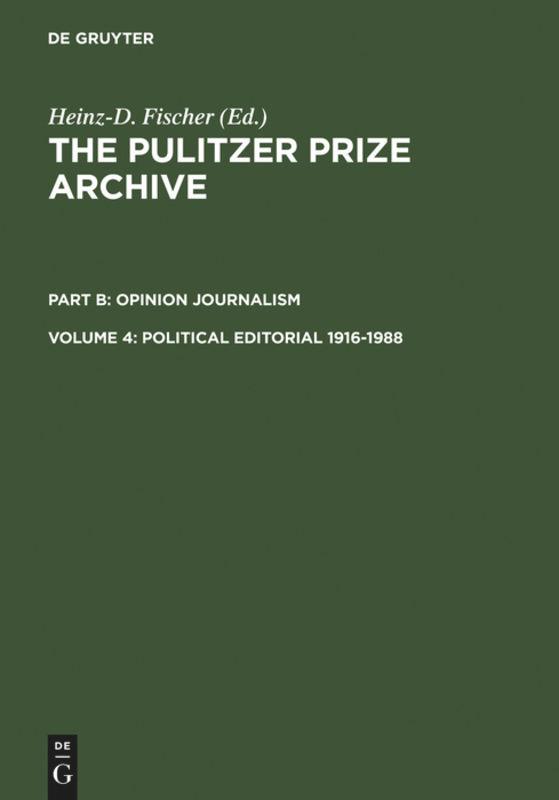 Vorderes Coverbild Political Editorial 1916-1988