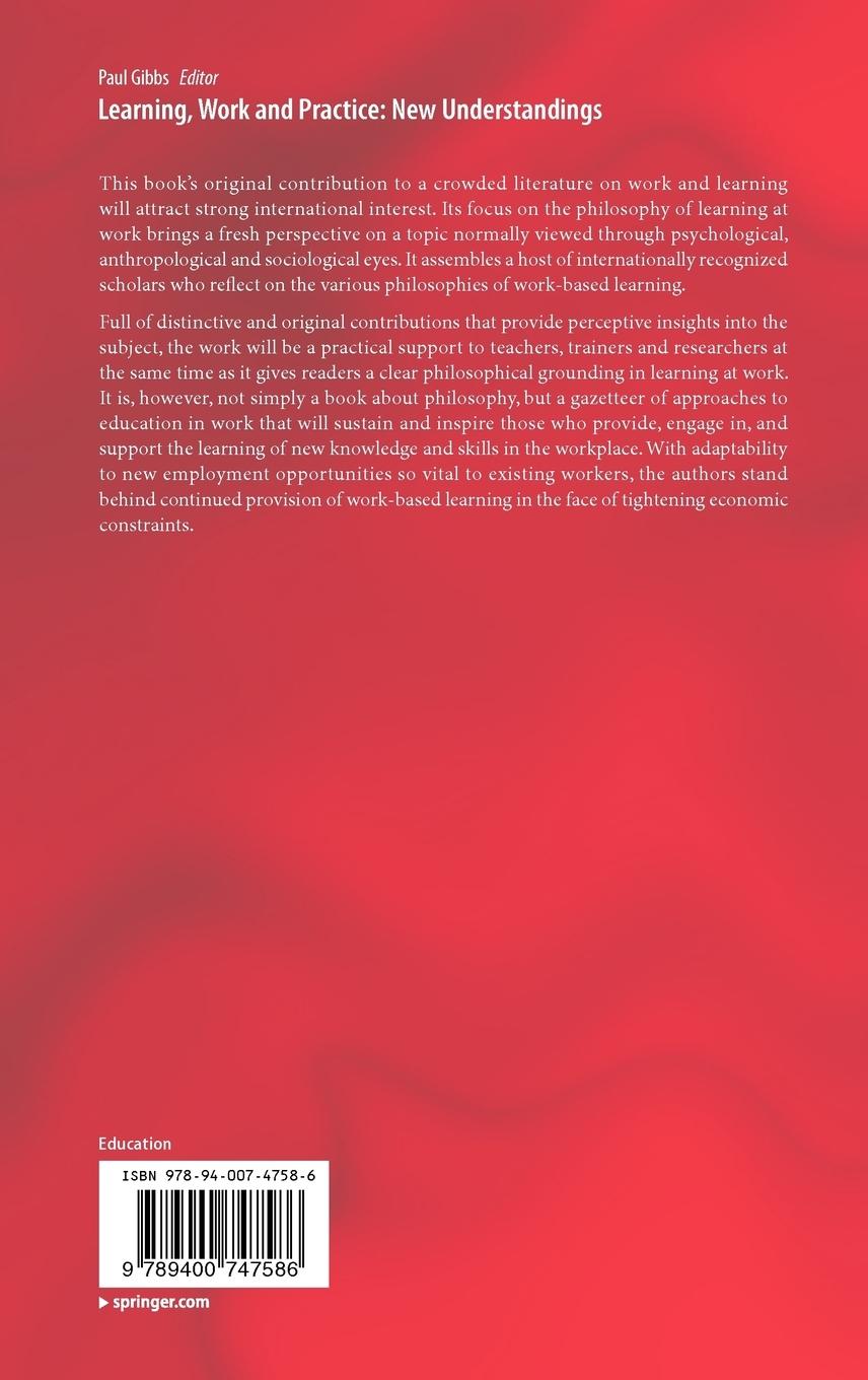 Rückseitencover Learning, Work and Practice: New Understandings