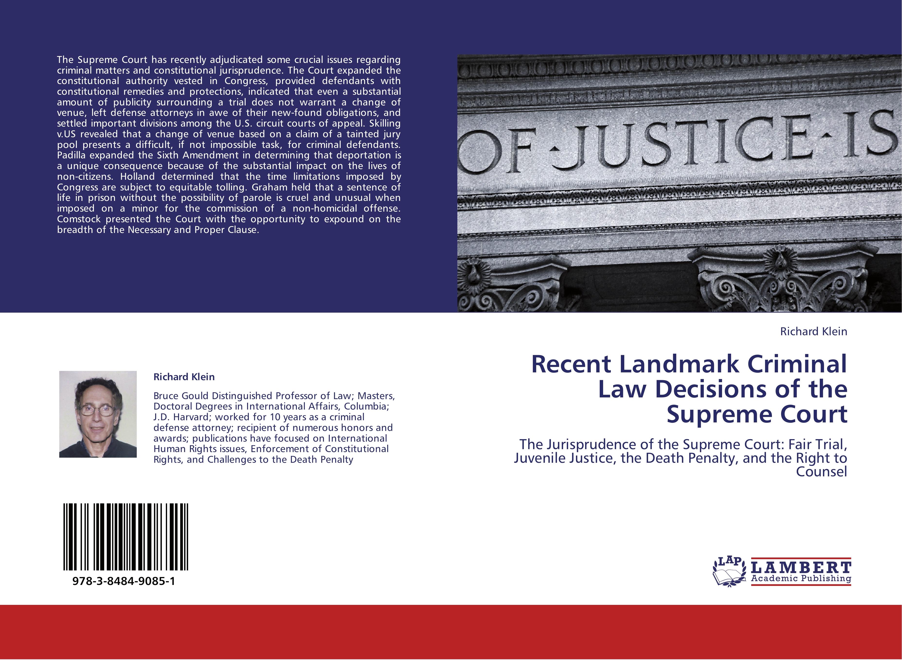 Vorderes Coverbild Recent Landmark Criminal Law Decisions of the Supreme Court
