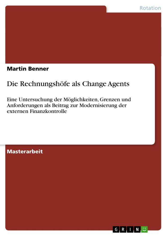 Vorderes Coverbild Die Rechnungshöfe als Change Agents
