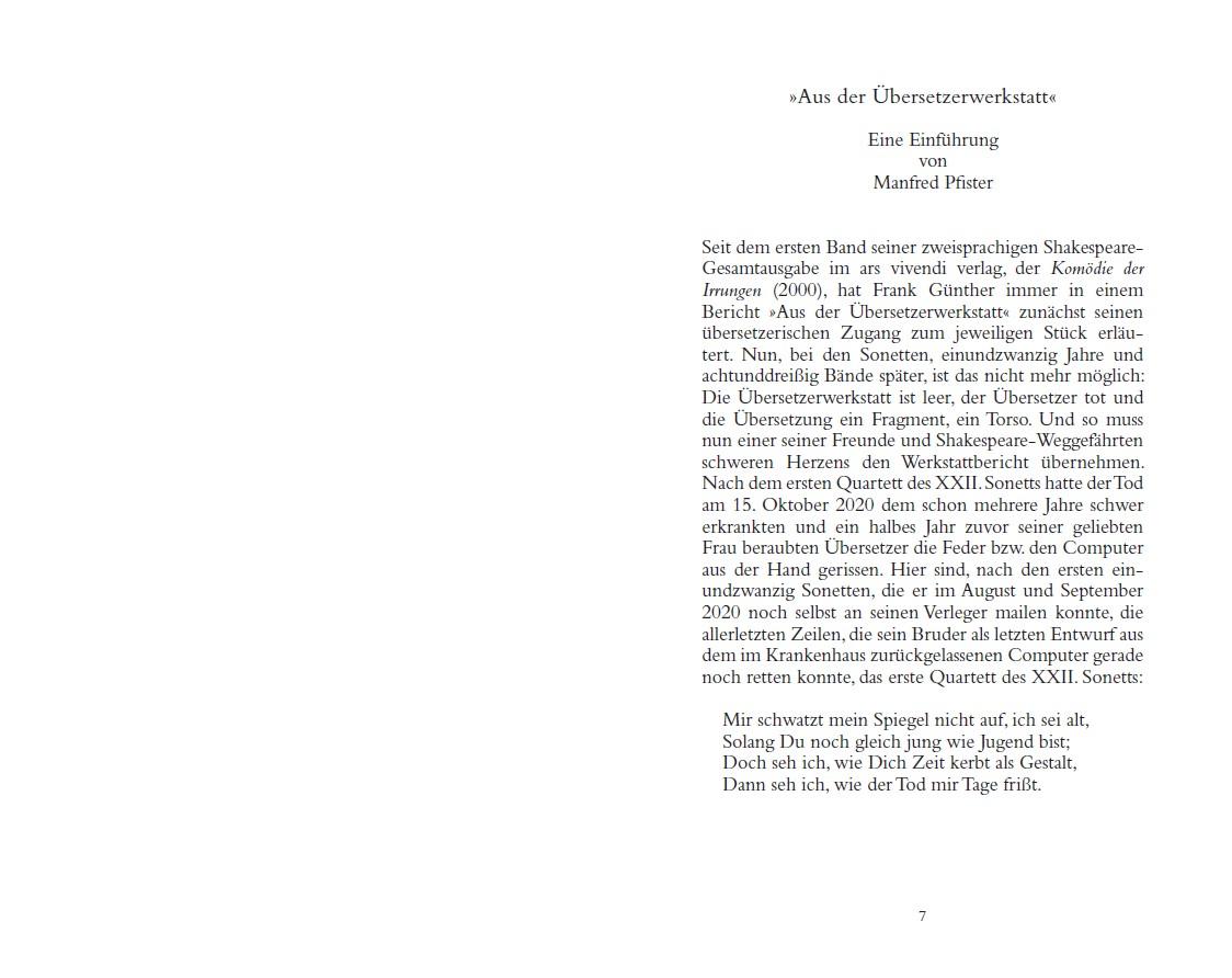 Beispielinhalt (Bild) Sonette / Sonnets (Shakespeare Gesamtausgabe, Band 38) - zweisprachige Ausgabe