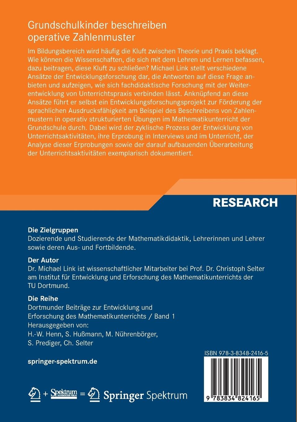 Rückseitencover Grundschulkinder beschreiben operative Zahlenmuster