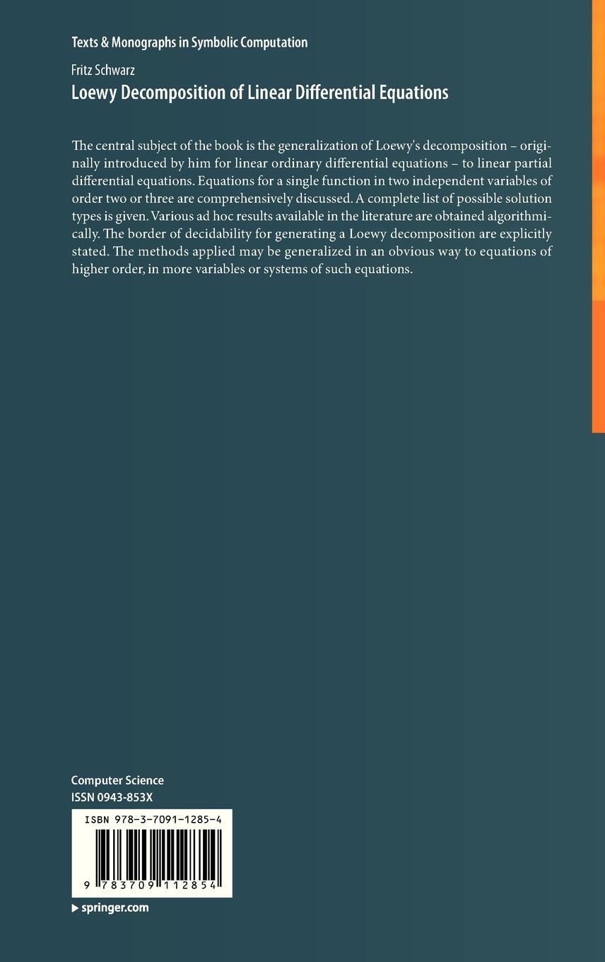 Rückseitencover Loewy Decomposition of Linear Differential Equations
