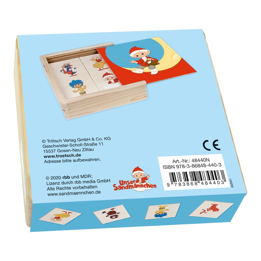 Rückseitencover Holz-Memo "Unser Sandmännchen und seine Freunde"