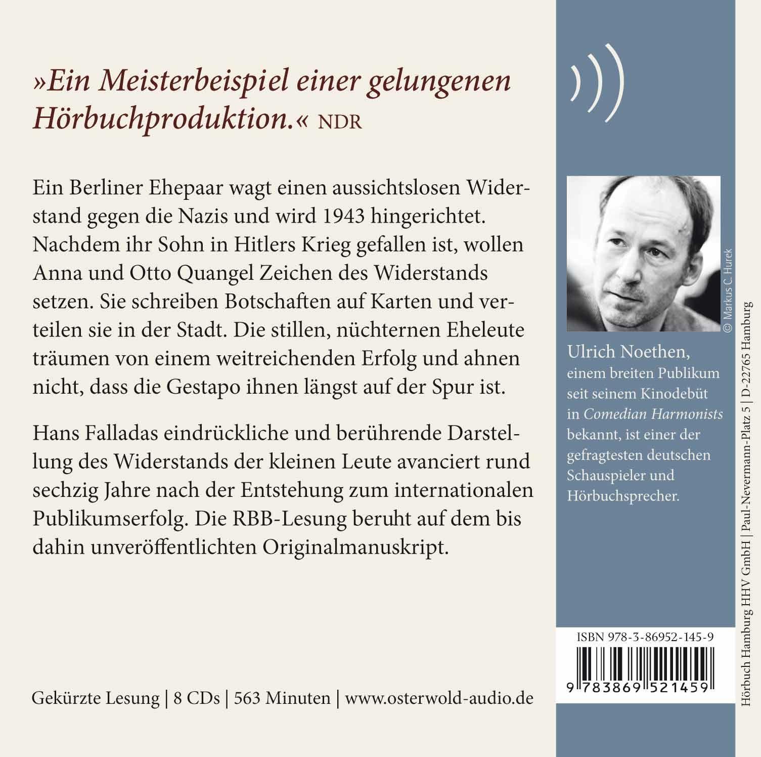 Rückseitencover Jeder stirbt für sich allein
