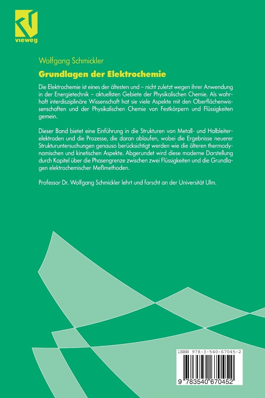 Rückseitencover Grundlagen der Elektrochemie