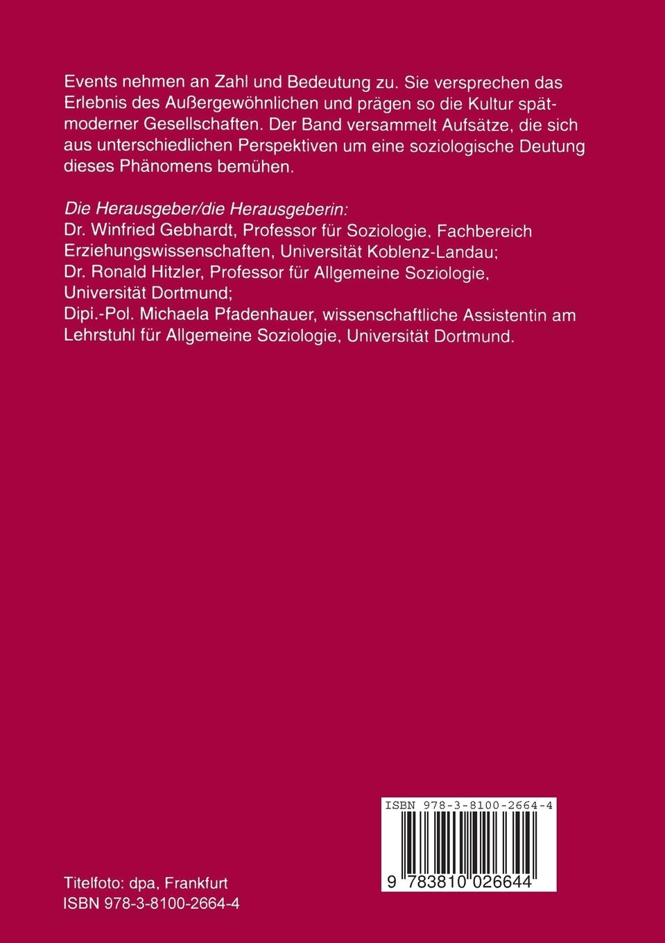 Rückseitencover Events