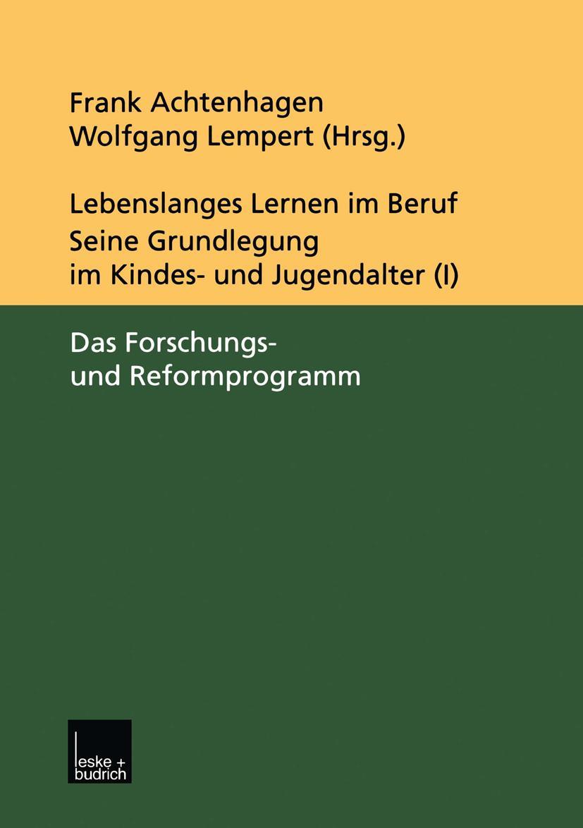 Vorderes Coverbild Lebenslanges Lernen im Beruf - seine Grundlegung im Kindes- und Jugendalter