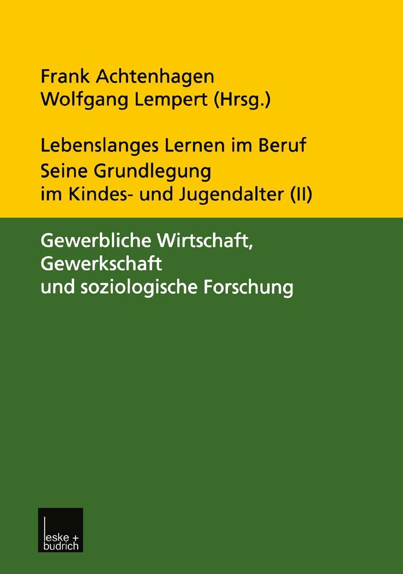 Vorderes Coverbild Lebenslanges Lernen im Beruf - seine Grundlegung im Kindes- und Jugendalter
