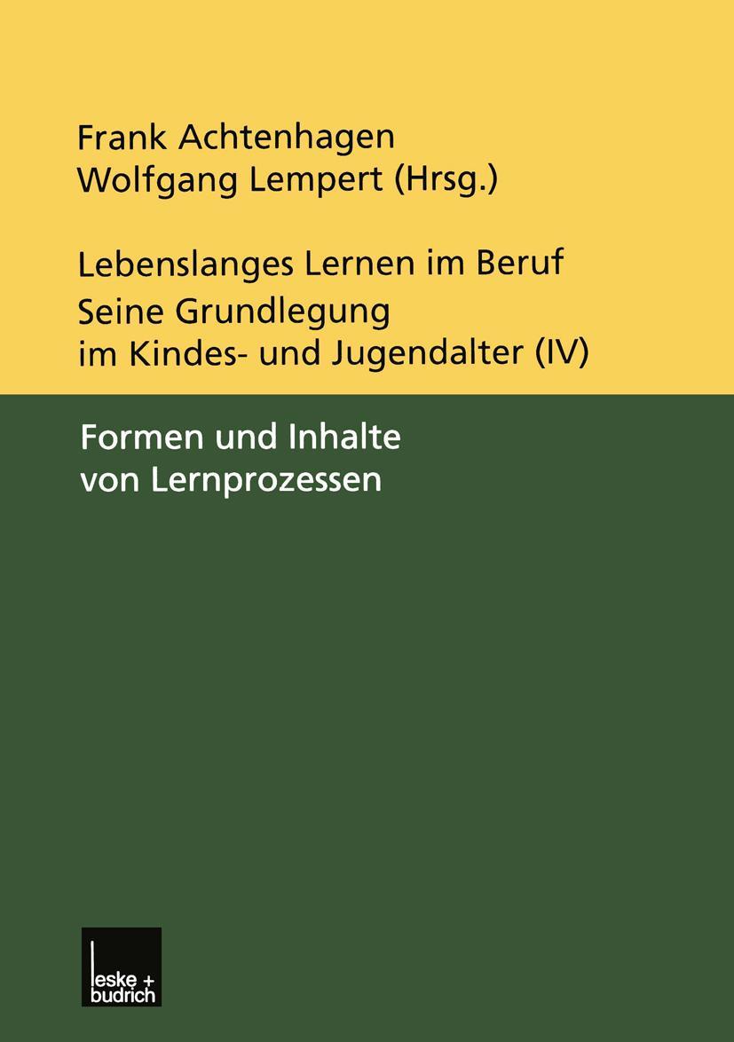 Vorderes Coverbild Lebenslanges Lernen im Beruf - seine Grundlegung im Kindes- und Jugendalter