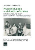 Vorderes Coverbild Private Stiftungen und staatliche Schulen
